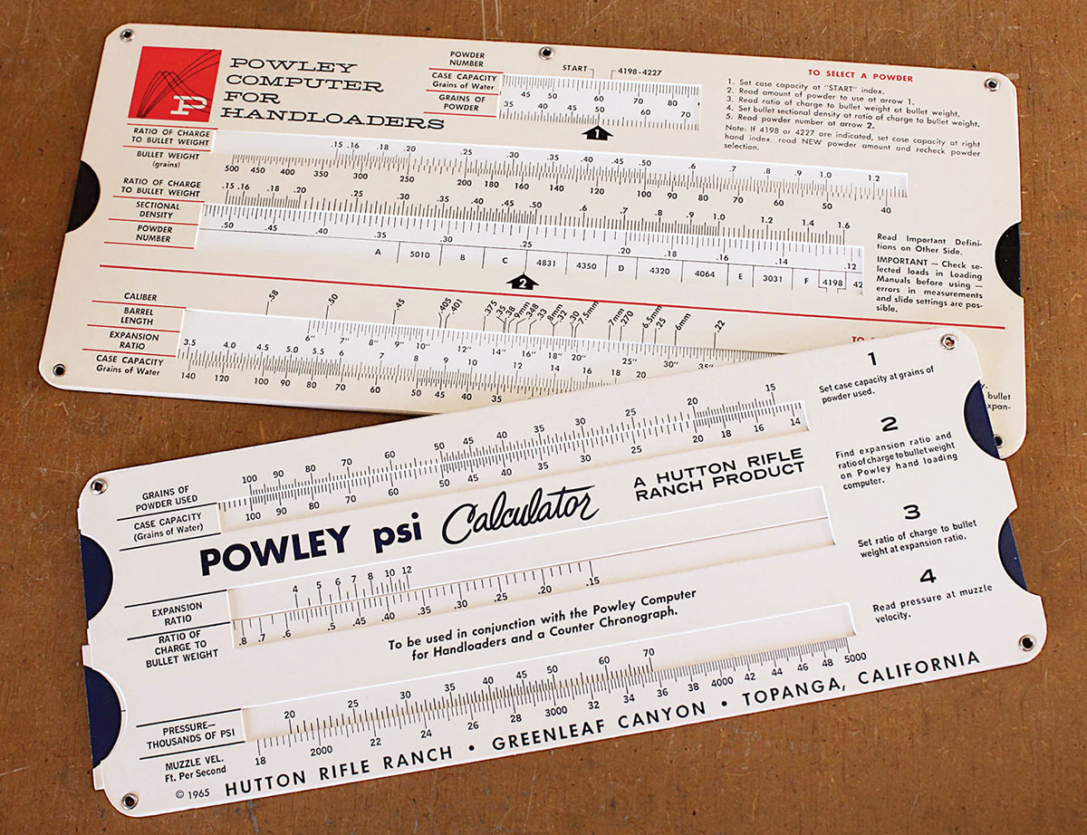 Powley’s “slipstick” computers are still great resources when published load data isn’t available.